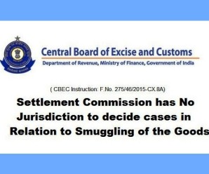 Settlement Commission cannot admit cases related to Smuggling of Goods
