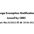 Mega Exemption Notification No.25/2012-ST dated 20-6-2012
