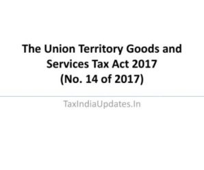 The Union Territory Goods and Services Tax Act 2017 (No. 14 of 2017)