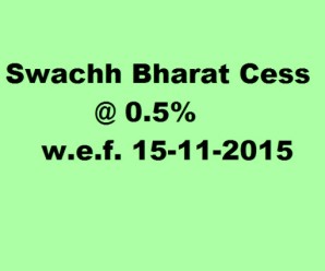 Swachh Bharat Cess @ 0.5% leviable with effect from 15-11-2015